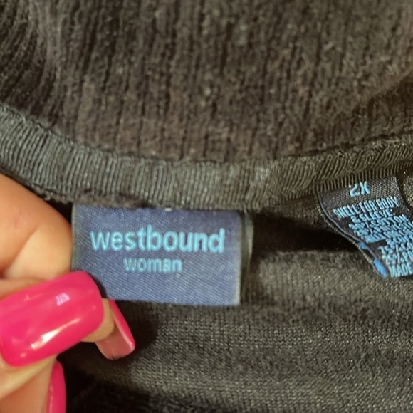 Westbound Woman black zippered jacket with front pockets. Size 16 - Picture 7 of 8